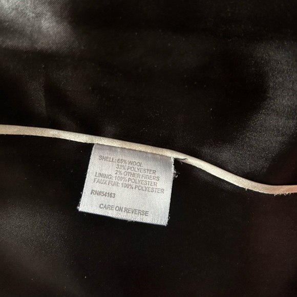 Calvin Klein Black Coat with Faux Fur - Picture 6 of 8